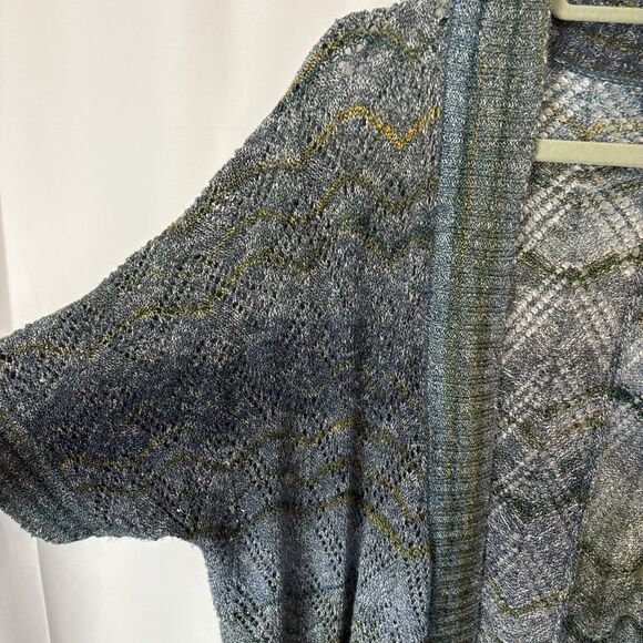 Catherines Cardigan Sweater Womens Size 1X Blue Short Sleeve Knit Career Work - Picture 2 of 5